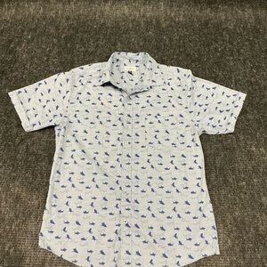 Blue Patterned Men's Dress Shirt